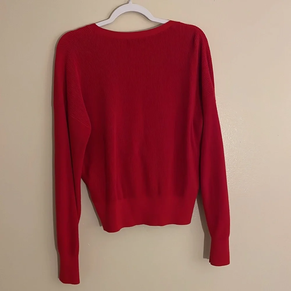 Large Banana Republic Red Wrap Sweater - Picture 4 of 6